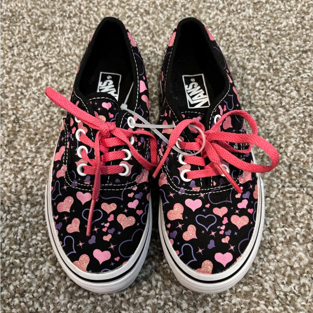 Girls Vans Sparkly Pink Hearts Size 13K‎
